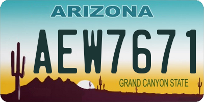 AZ license plate AEW7671