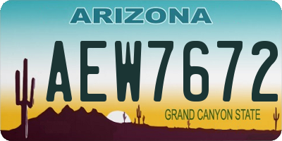 AZ license plate AEW7672