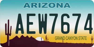 AZ license plate AEW7674