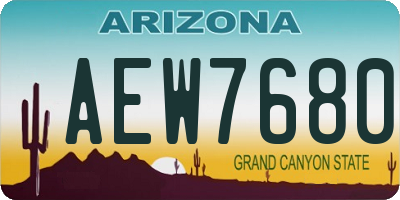 AZ license plate AEW7680