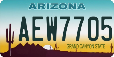 AZ license plate AEW7705