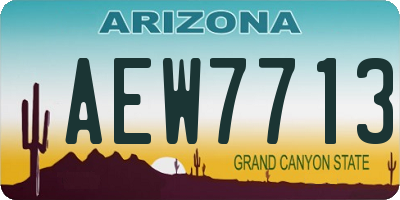 AZ license plate AEW7713