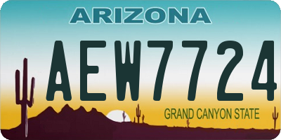 AZ license plate AEW7724