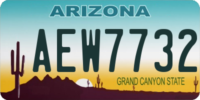 AZ license plate AEW7732