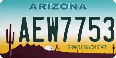 AZ license plate AEW7753