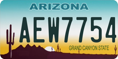 AZ license plate AEW7754