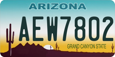 AZ license plate AEW7802