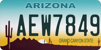 AZ license plate AEW7849