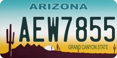 AZ license plate AEW7855
