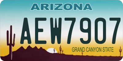 AZ license plate AEW7907