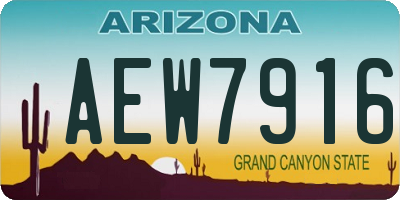 AZ license plate AEW7916