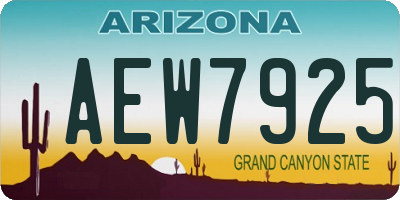 AZ license plate AEW7925