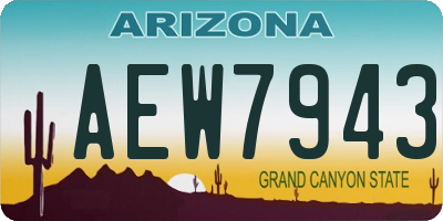 AZ license plate AEW7943