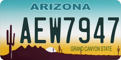 AZ license plate AEW7947