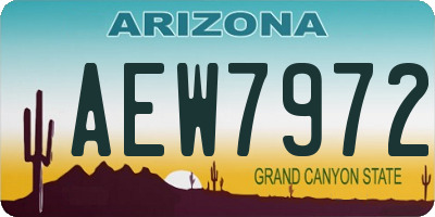 AZ license plate AEW7972