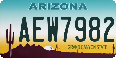 AZ license plate AEW7982