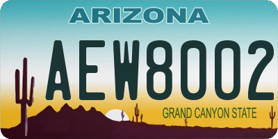 AZ license plate AEW8002
