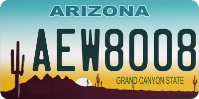 AZ license plate AEW8008