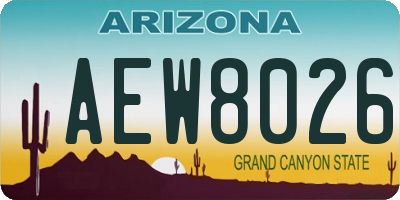 AZ license plate AEW8026