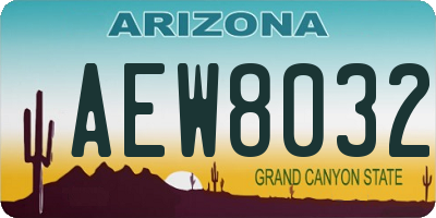 AZ license plate AEW8032