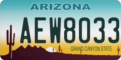 AZ license plate AEW8033