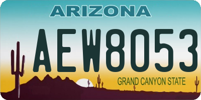 AZ license plate AEW8053