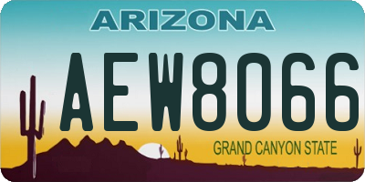AZ license plate AEW8066