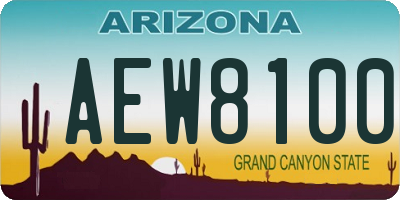 AZ license plate AEW8100