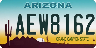 AZ license plate AEW8162