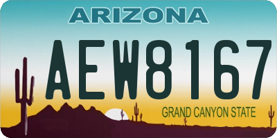 AZ license plate AEW8167