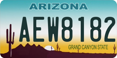 AZ license plate AEW8182