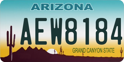 AZ license plate AEW8184