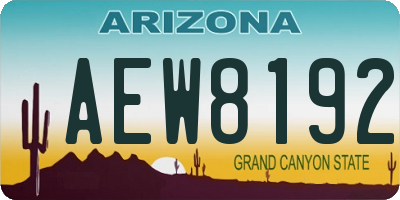 AZ license plate AEW8192