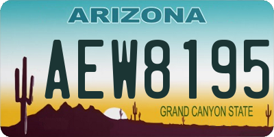 AZ license plate AEW8195