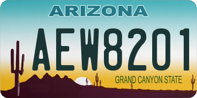 AZ license plate AEW8201