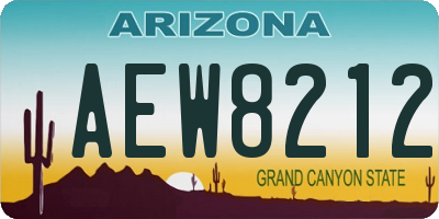 AZ license plate AEW8212