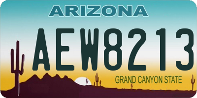 AZ license plate AEW8213