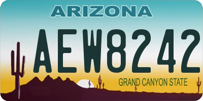 AZ license plate AEW8242