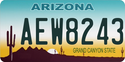 AZ license plate AEW8243