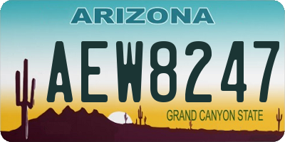 AZ license plate AEW8247
