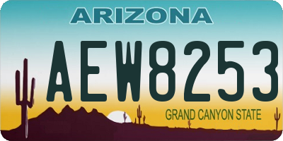 AZ license plate AEW8253