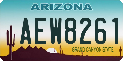 AZ license plate AEW8261