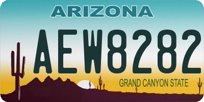 AZ license plate AEW8282