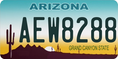 AZ license plate AEW8288