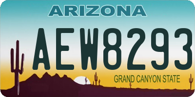 AZ license plate AEW8293