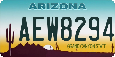 AZ license plate AEW8294