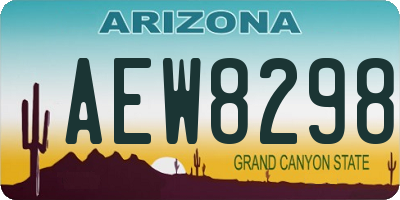 AZ license plate AEW8298
