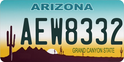 AZ license plate AEW8332
