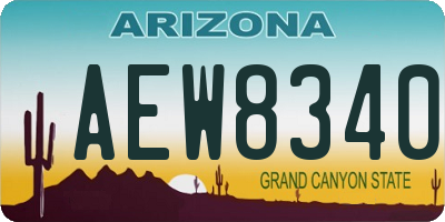 AZ license plate AEW8340