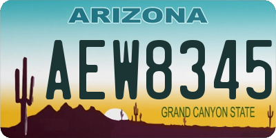 AZ license plate AEW8345